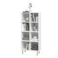 Designed To Furnish 60.23 in. Essex Double Bookcase with 8 Shelves, White & Zebra DE3592278